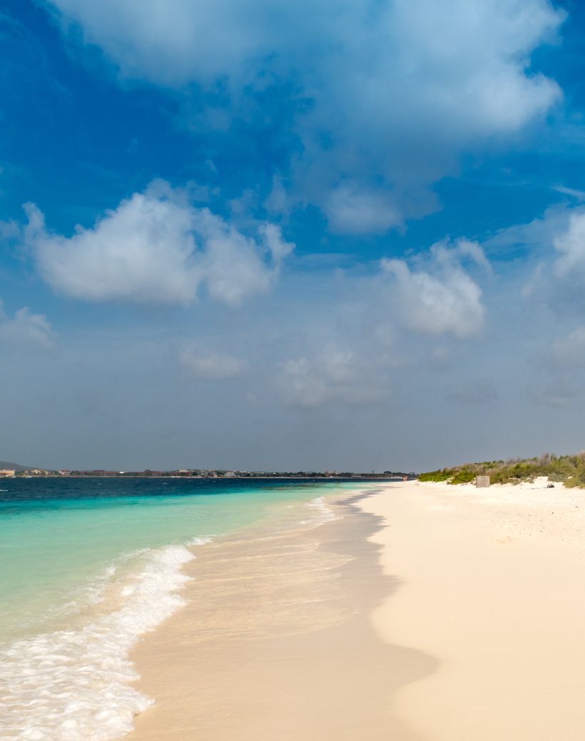 White sand beach and turquoise surf on Klein Bonaire